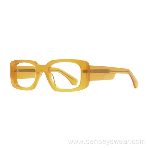 Vintage Design Square Bevel Acetate Frame Optical Glasses